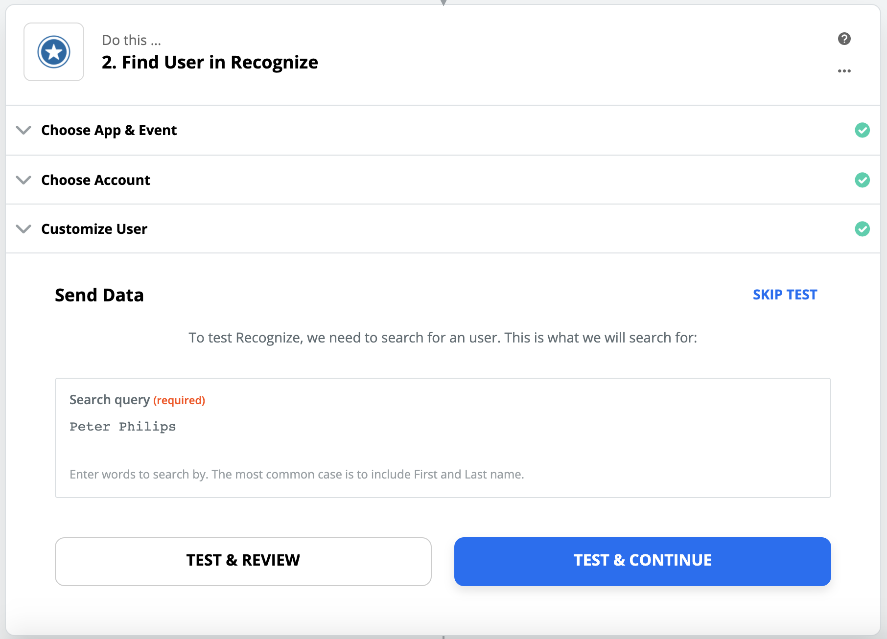 Test the finding user from Asana