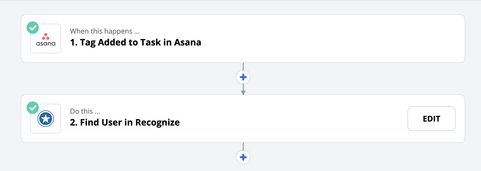 Workflow for Asana to Recognize