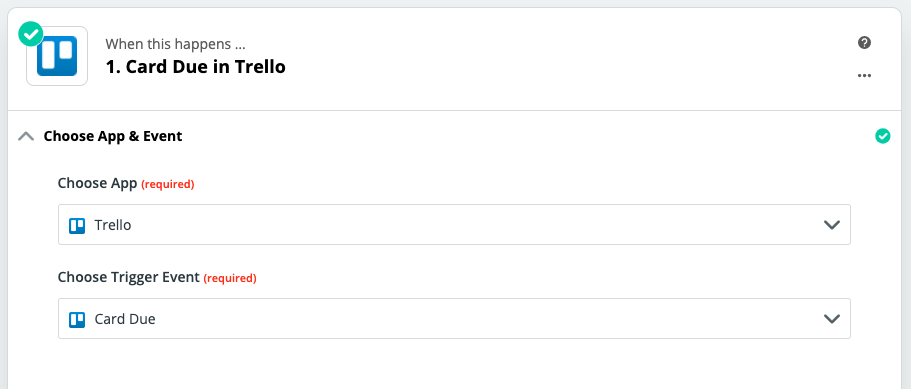 Choosing due date event in Trello