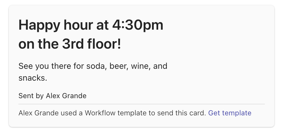 Announcement posted automatically from Recognize to Microsoft Teams