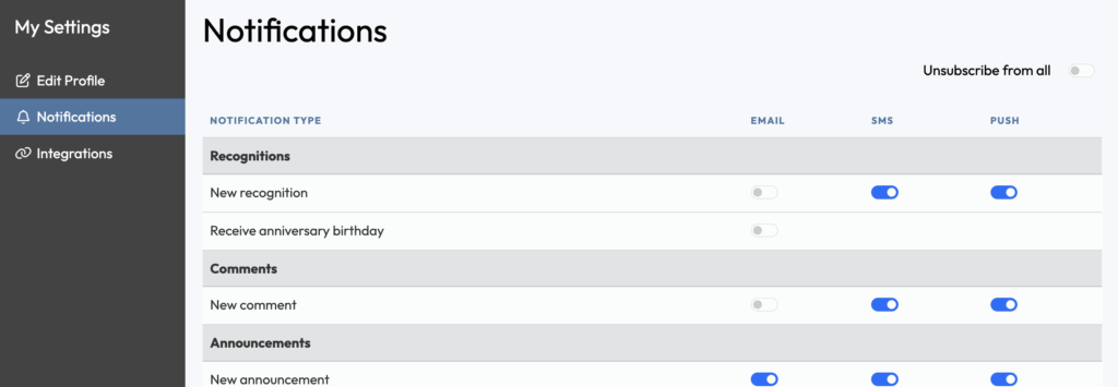 New notification center for Recognize users