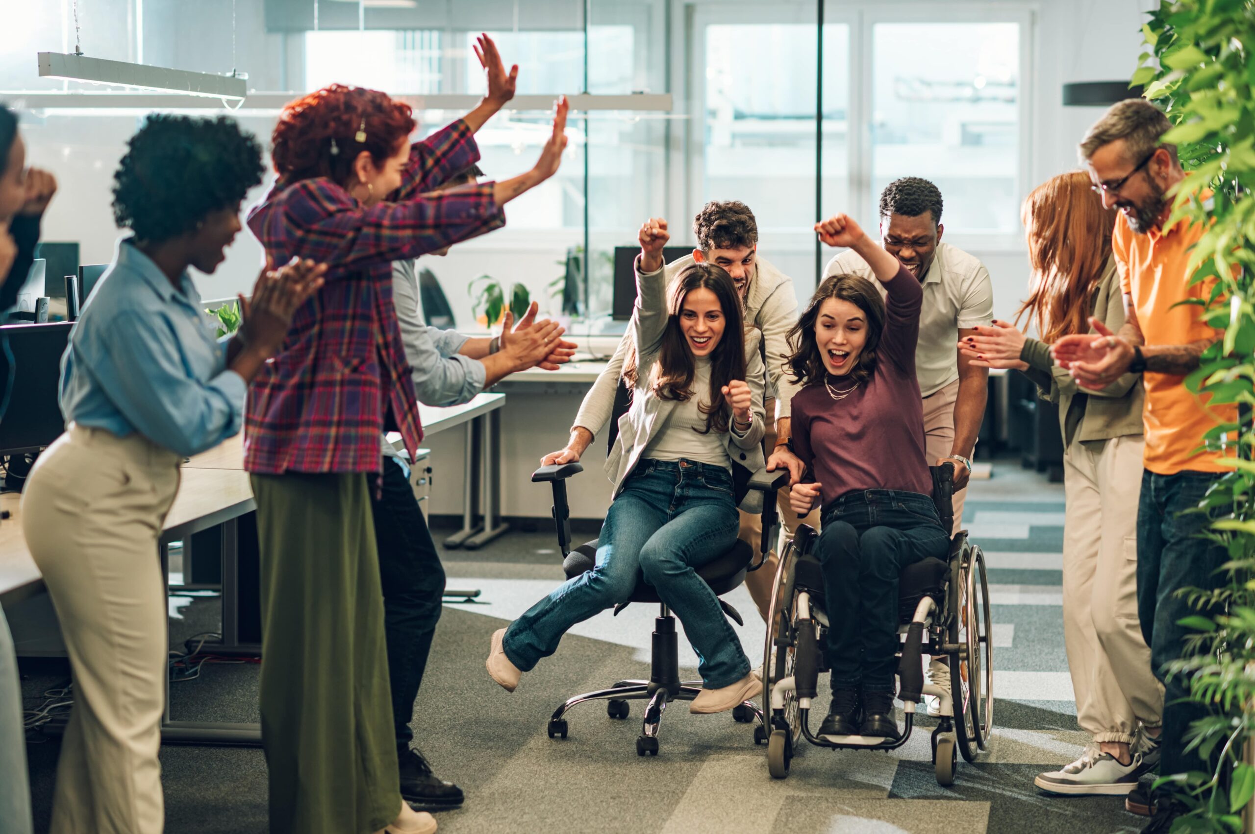 employees having fun together and connecting with other employees
