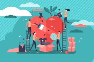 Illustration of employee rewards and recognition supporting retention and workplace value