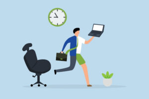 Hybrid work model balancing remote and in-office responsibilities for improved productivity and flexibility