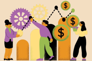 Illustration of compensation planning, pay strategy, and scalable salary models for hybrid and global workforce management.