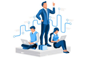 Leadership and team development concept supporting workplace performance