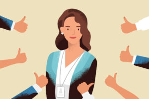 Employee engagement concept with recognition and workplace satisfaction