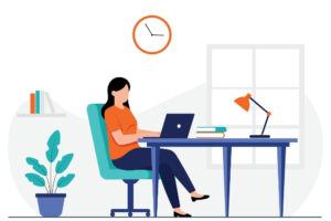 Remote professional working independently in an asynchronous work environment