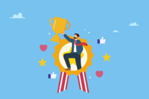 Employee achievement and workplace recognition illustration