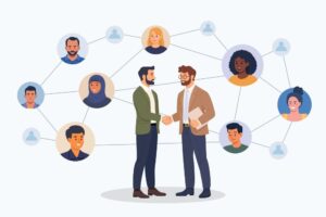 Employees building stronger workplace relationships through collaboration
